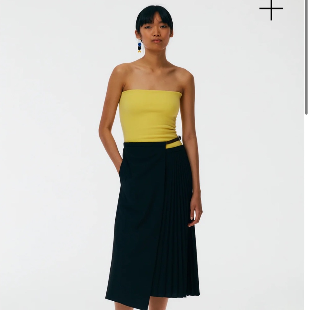 Tibi canary yellow compact cashmere tub top XS/S NWT